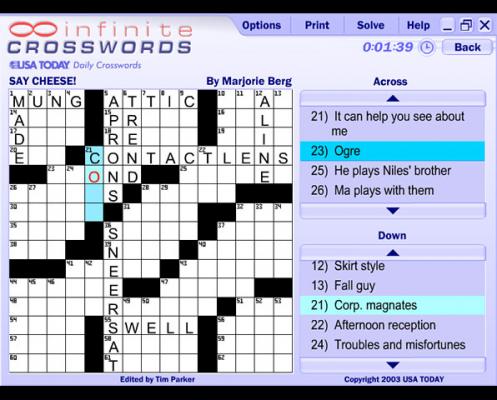 Create Crossword Puzzles on Crossword Puzzles Play Free Online Crossword Puzzle Games  Crossword