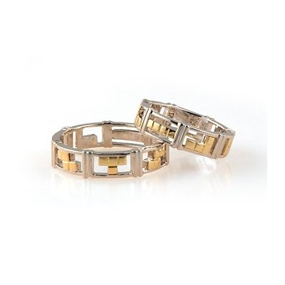 Gold  Silver Rings on Tetris Silver Gold Ring Ii Tetris Silver Gold Ring Jewelry For Men And