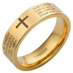  The Lords Prayer Tungsten Ring 