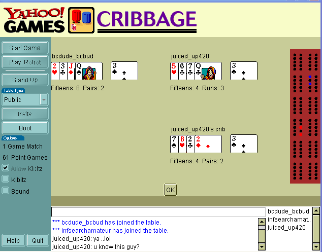 free online cribbage games yahoo