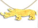  14k Gold Rhinoceros Pendant 