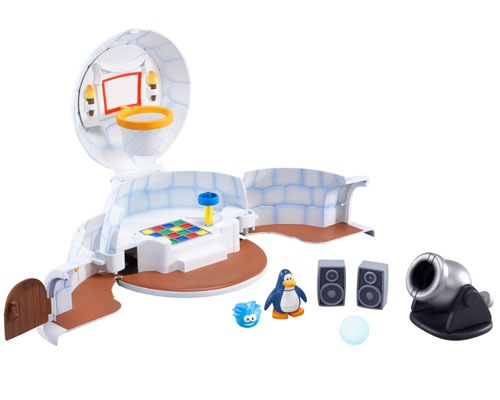 Disney Club Penguin Igloo Playset Penguin Igloo set with a moving dance  floor, shooting cannon,and basketball hoop